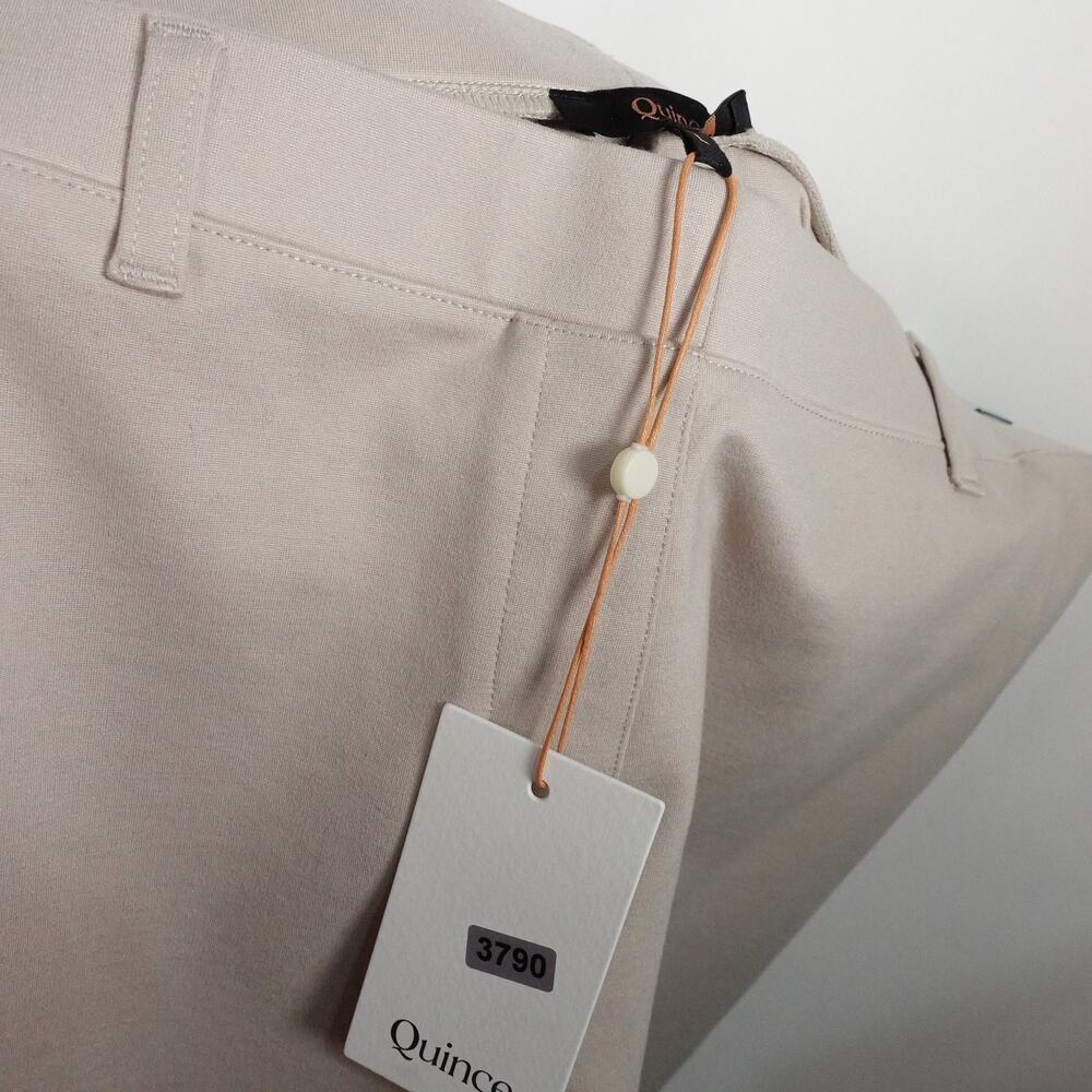 New  Quince Ultra-Stretch Ponte Straight Leg Pant Ecru Large Regular 3790U - Picture 10 of 12
